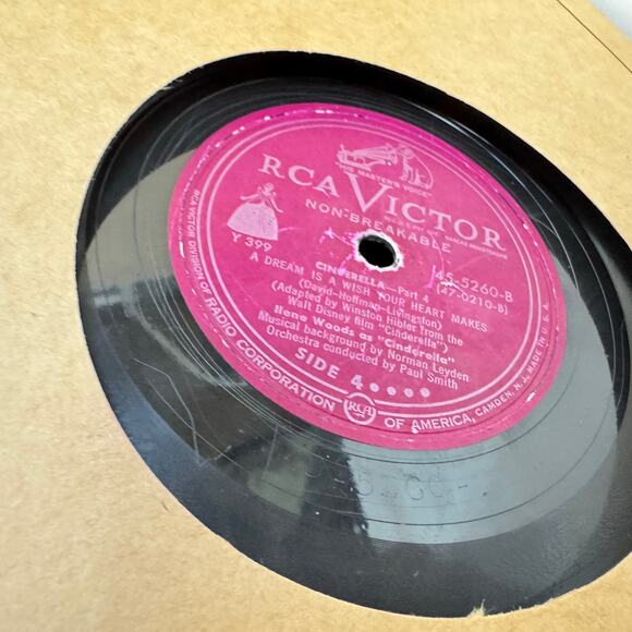 Walt Disney Cinderella Vintage Little Nipper Storybook Album RCA Victor 78 RPM - Picture 11 of 11